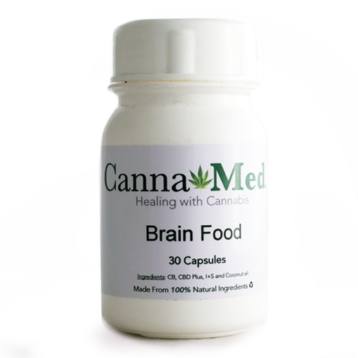 CBD Plus Brain Food Capsules (Indica/Sativa blend) 30's (17 mg)