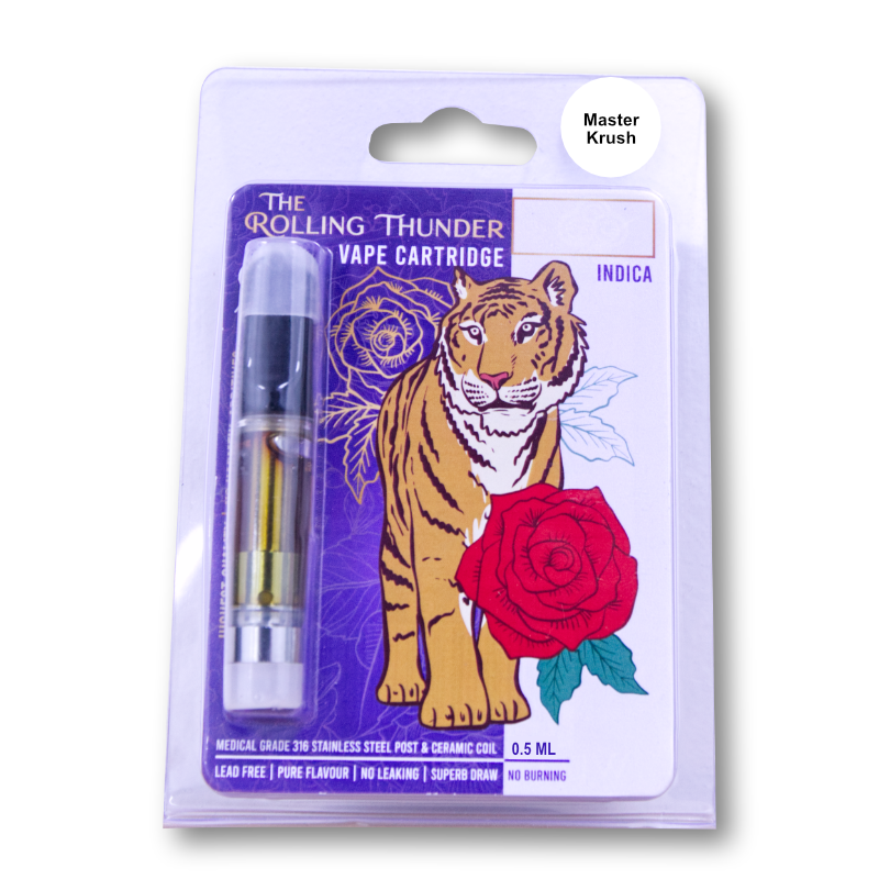 Rolling Thunder Vape Cartridge Full Spectrum - Premium - Master Kush (Indica) 0.5ml