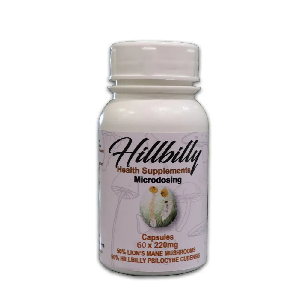 Hillbilly Microstack Psilocybin Microdosing Capsules 60's (Hillbillys + Lion's Mane) 220mg