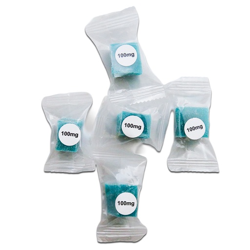 Gummies - Jellies 100mg (Singles, Individually Wrapped) - Tutti Fruity