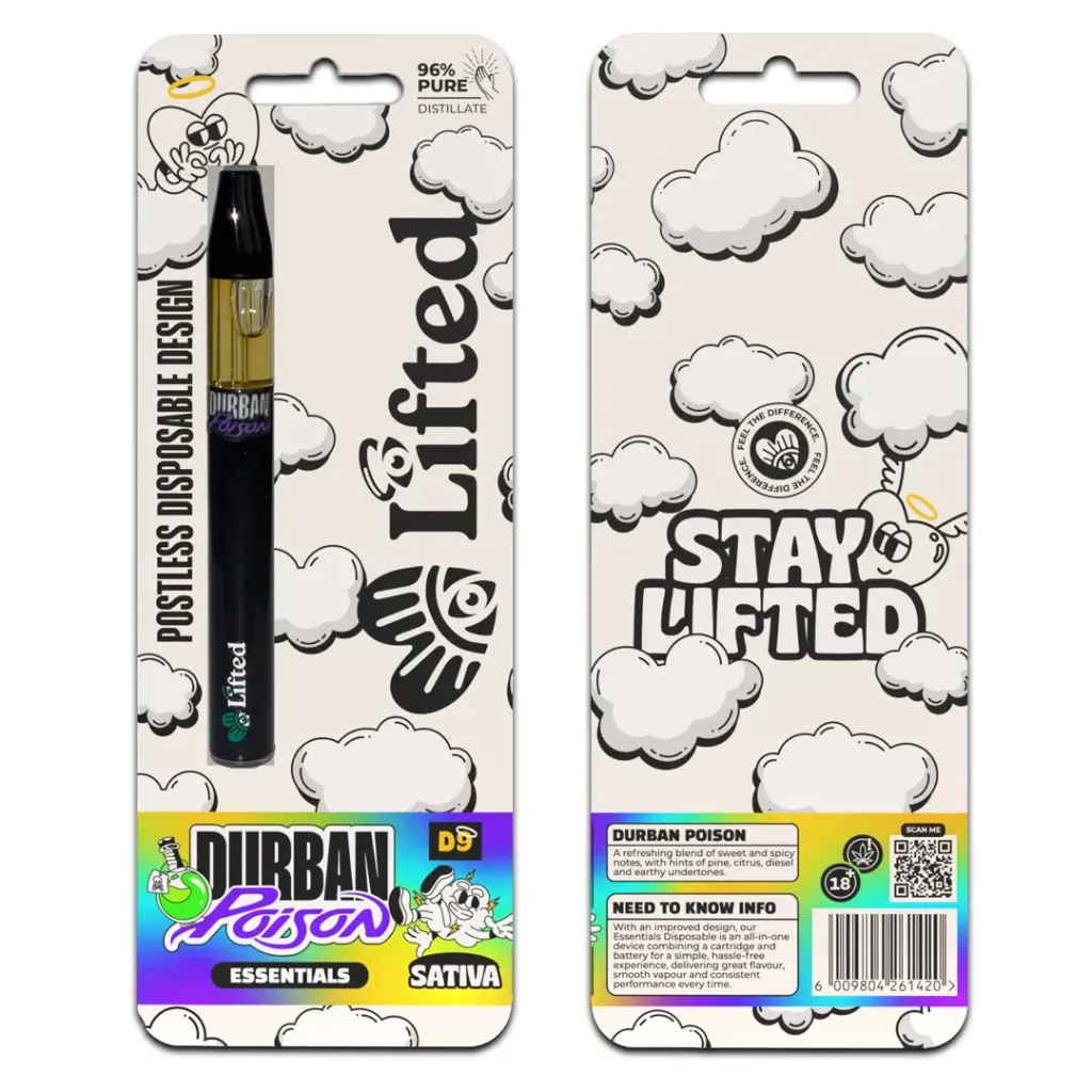 Lifted Distillate Disposable Vapes 1ml - Durban Poison (Sativa)