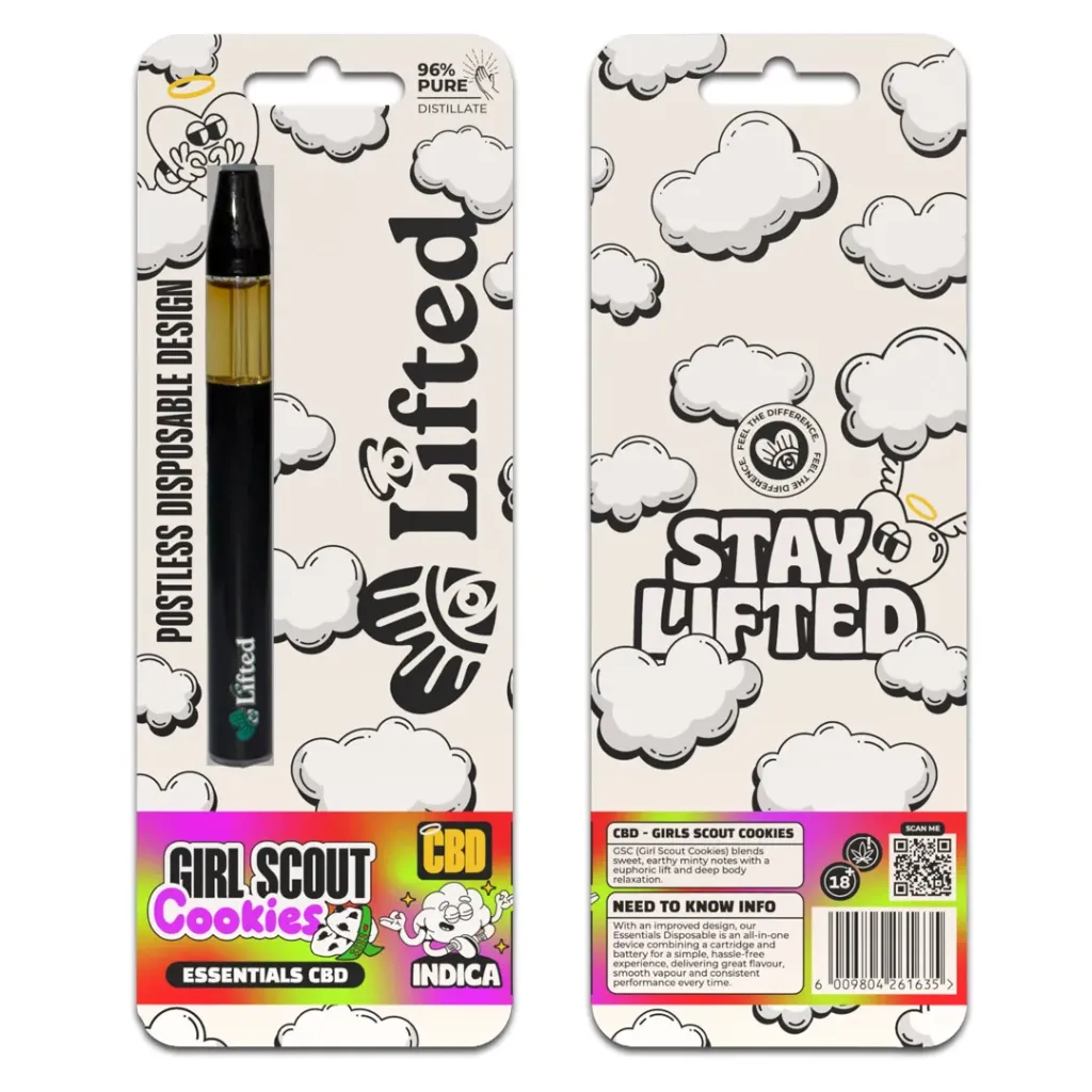 CBD Distillate Disposable Vapes 1ml - Girl Scout Cookies (Indica)