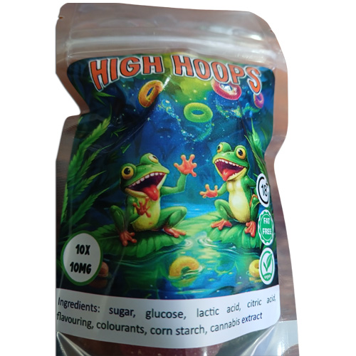 Vegan Gummies - Sour High Hoops 100mg (10x10mg)