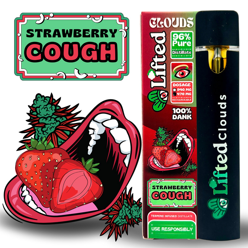 Lifted Delta 9 Disposable Vapes 1ml - Strawberry Cough (Sativa)