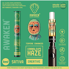 Awaken® Vape Blaster Cartridges 1ml - Cannaloupe Haze (Sativa)