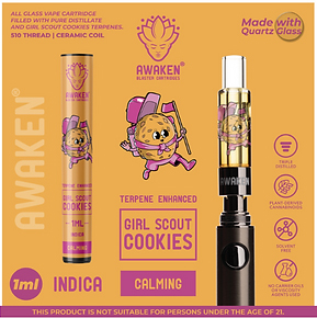 Awaken® Vape Blaster Cartridges 1ml - Girl Scout Cookies (Indica)