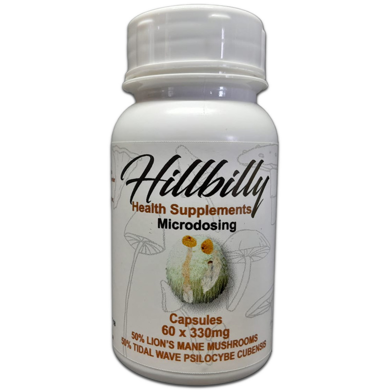 Hillbilly Microstack Psilocybin Microdosing Capsules 60's (Tidal Wave + Lion's Mane) 330mg