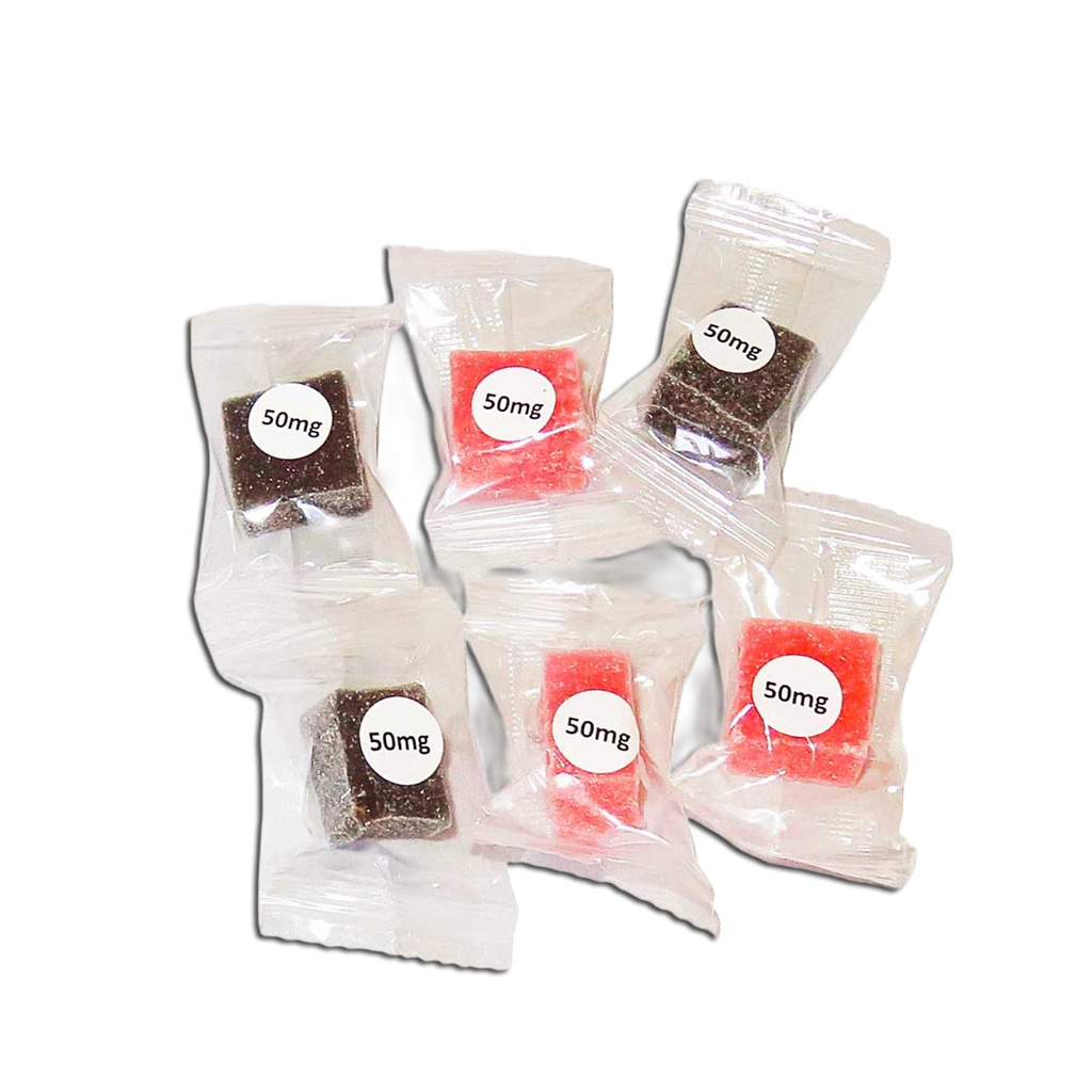 Gummies - Jellies 50mg (Singles, Individually Wrapped) - Tutti Fruity